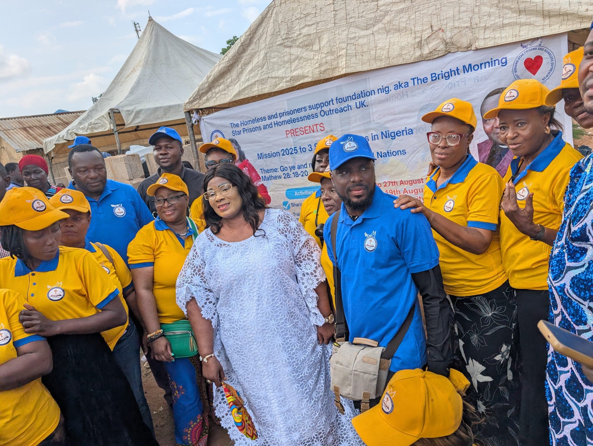 Complete mission leadership team with banner