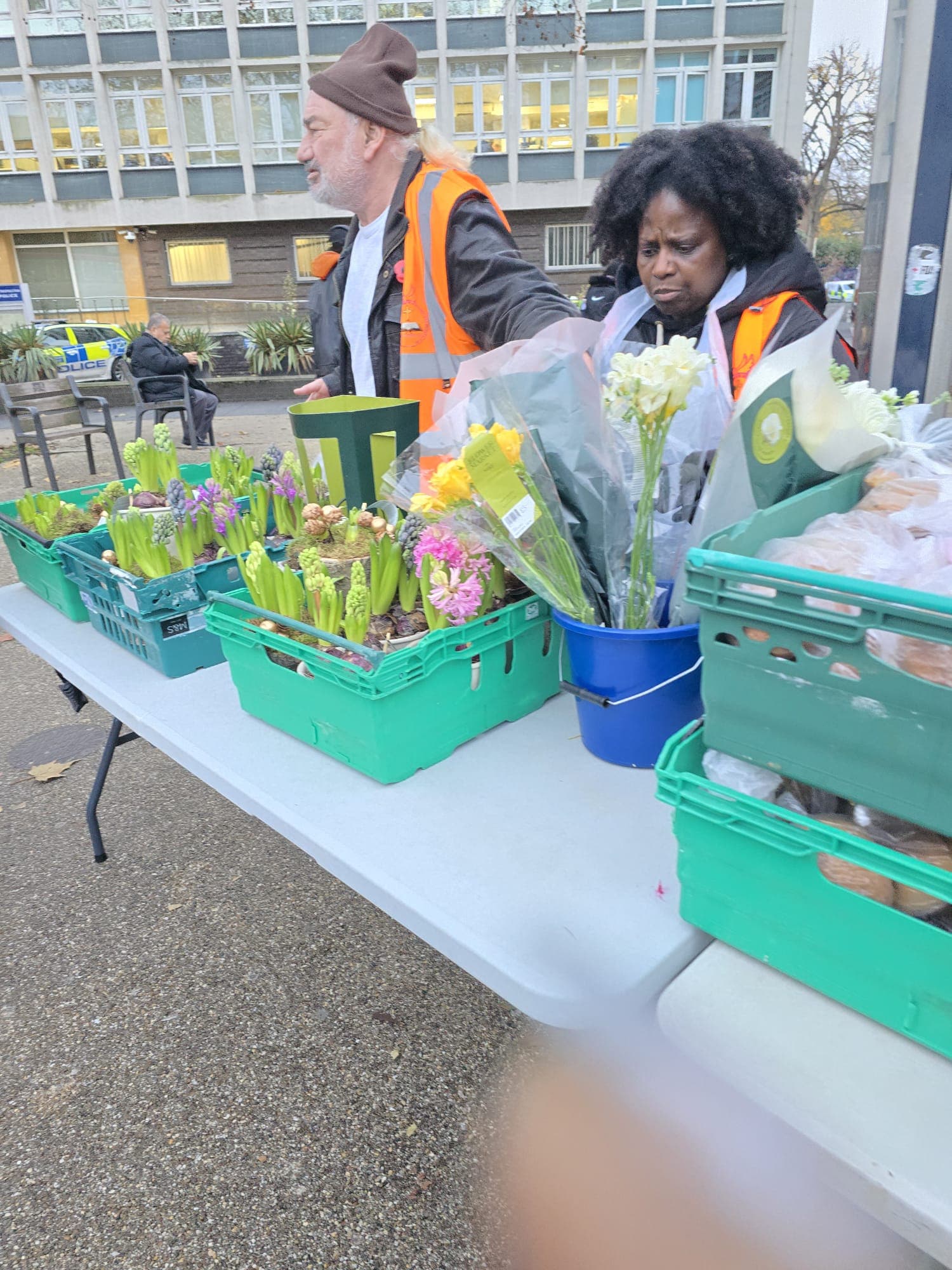 Plant Distribution Programme - Community members receiving flowers and greenery