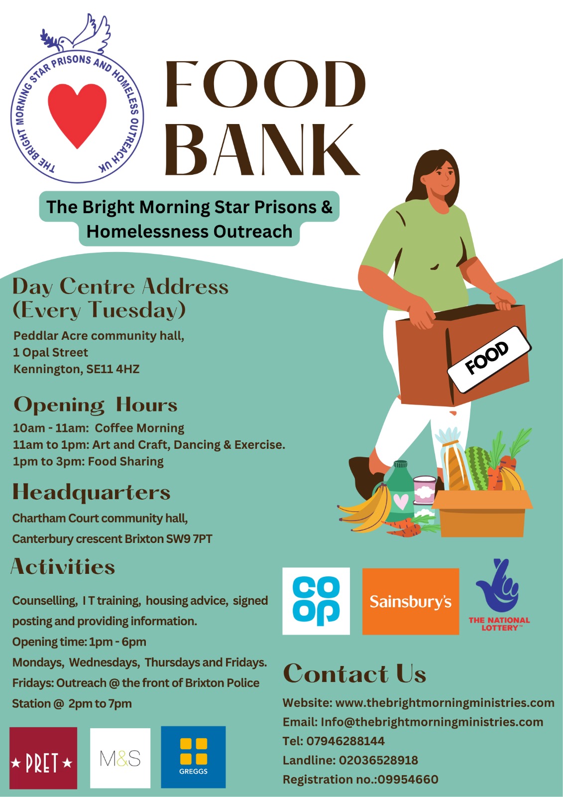 Food Bank Services Flyer - The Bright Morning Star