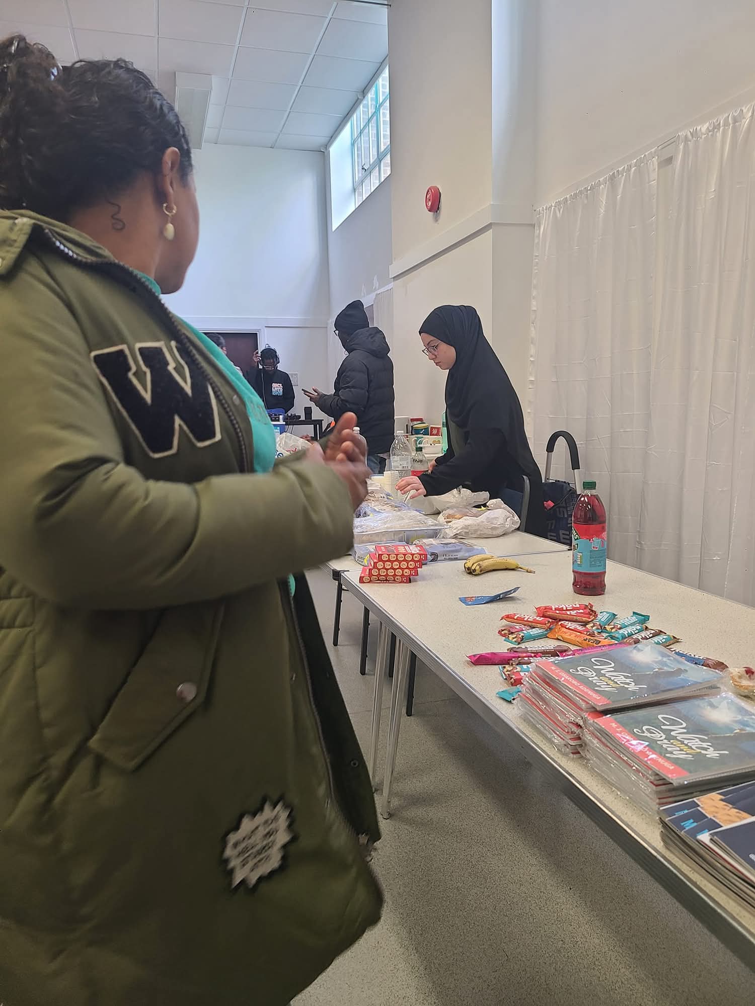 Volunteers serving community members