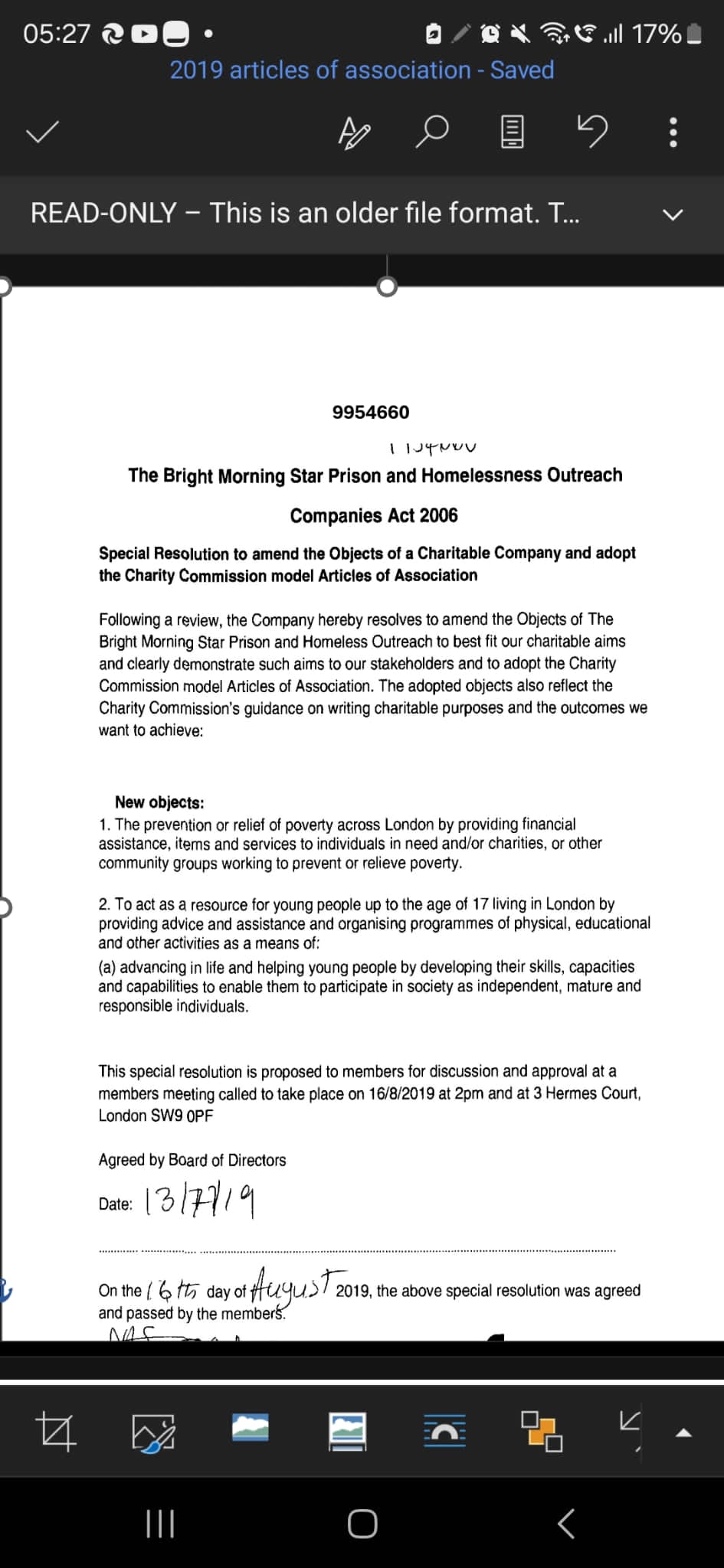 Articles of Association 2015